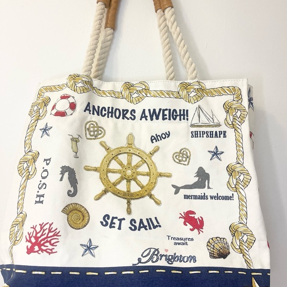 Brighton "Sail Into Summer" Nautical Canvas Tote Bag | NWT | $100 Retail - Picture 5 of 9